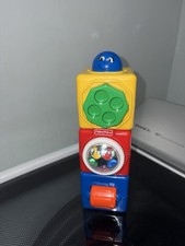 Fisher-Price Bright Beginnings Stacking Action Blocks feature sensory activities