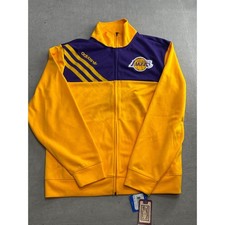 Nuova giacca Adidas Los Angeles Lakers NBA Hardwood Classics Track gialla XL