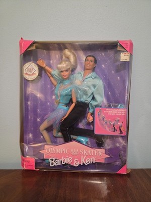 Barbie & Ken Olympic Skater USA Team Doll Set Vintage Mattel 18726 Damaged Box