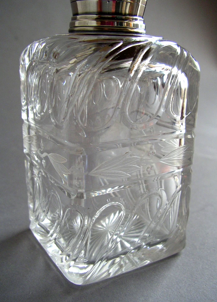 Frankreich Auguste Leroy + Baccarat Paris Jugendstil Flakon Silber Parfume flask - Bild 4 von 4