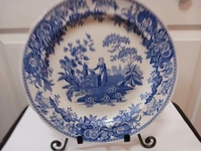 New Spode Blue Room Collection "Girl At Well" 10.5" Dinner Plate Made In England