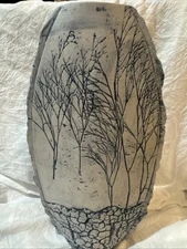 Vintage Vase Malaysia Handcrafted Tenmoku Pottery Table Vase Stoneware Ceramics