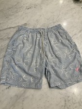 Beaufort Bonnet Company Men s Swim Shorts Size Small Light Blue Waves