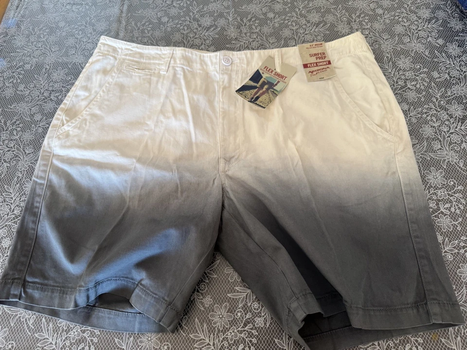 Pantalones Cortos Flexibles Arizona Jean Co Para Hombres Chino Caqui - Cintura 40", Entrepierna 8.5" Nuevo con Etiquetas Foto 2 de 4