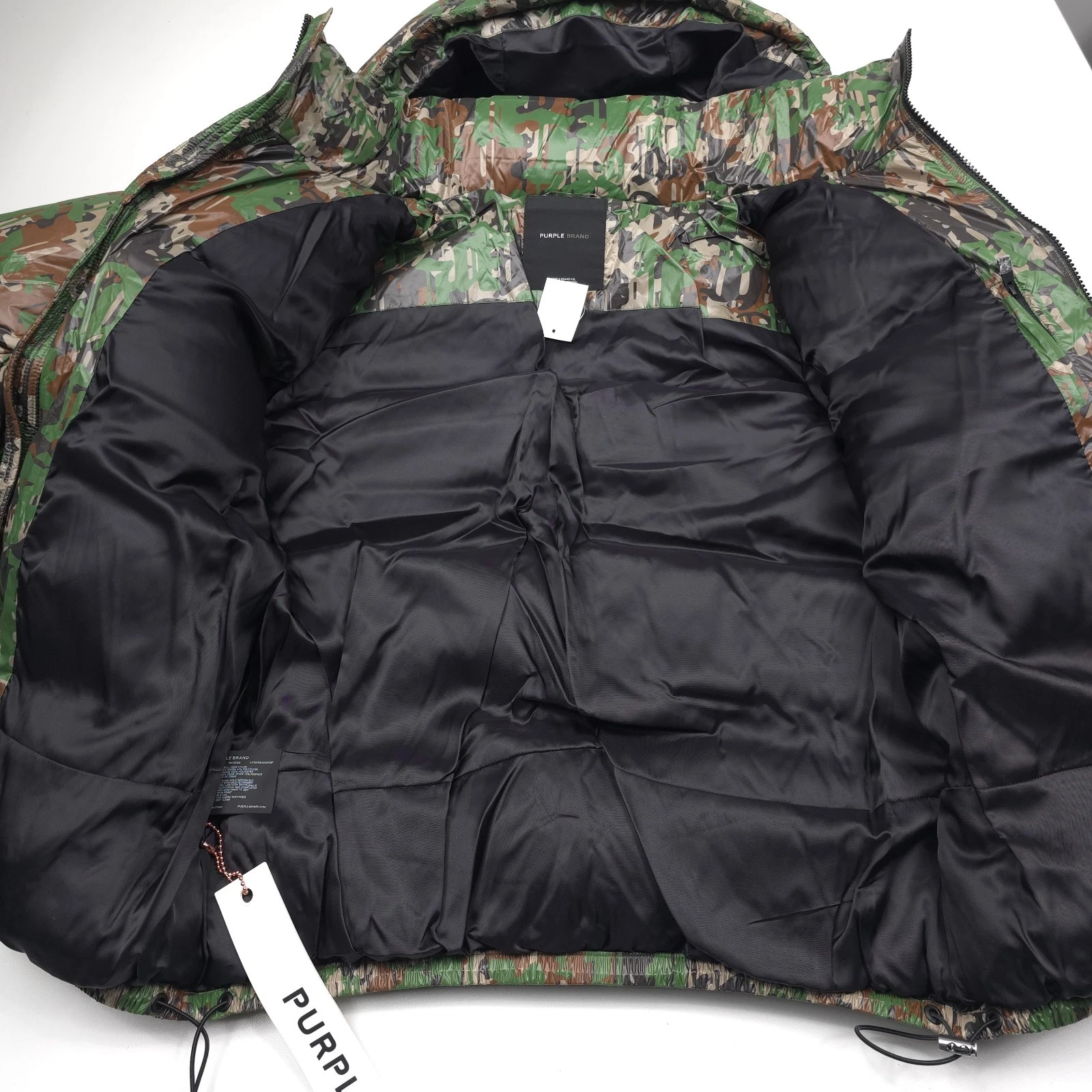 $798 Purple Brand M6079 Gothic Camo Duck Down Nylon Puffer Jacket Mens Size XL - product detail image 9
