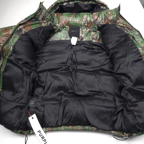 $798 Purple Brand M6079 Gothic Camo Duck Down Nylon Puffer Jacket Mens Size XL image 9