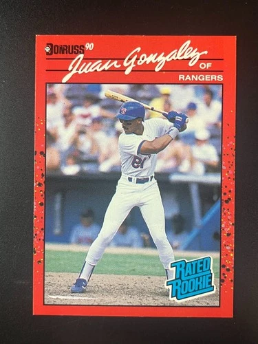1990 Donruss Rated Rookie Juan Gonzalez #33 (Reverse Negative) Rookie RC MLB