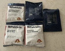 NEW 5 PACKAGES 4PATRIOTS MRE FOOD POUCHES- ALL DIFFERENT-READ DESCRIPTION