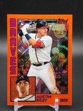 2019 Topps Chrome Austin Riley Silver Pack 35th 1984 Orange Refractor /25 Braves