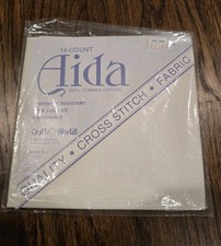 Aida Cloth - White - 14 Count Cross Stitch Fabric 12" X 18"