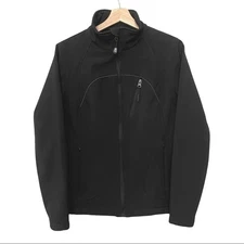 Y2K CB Sports Women Ski Jacket Black Full Zip Fleece Lined Softshell Gorpcore M