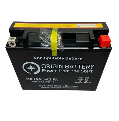 Origin OR16AL-A2 Battery Sealed AGM, Replaces YB16AL-A2, 16AL-A2