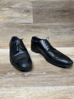 Cole Haan Lennox Hill Split-Toe Black Leather Oxford Shoes 