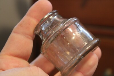 Antique Clear Round Ink Well, Item # A - 1191