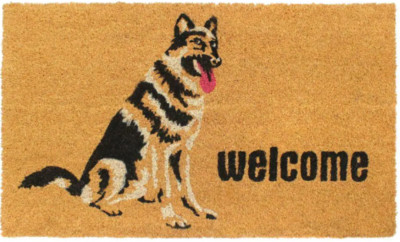 German Shepherd Coir Doormat - Outdoor, 18''x30'', Non-slip, Easy Clean, Durable