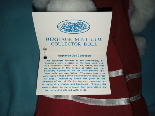 Heritage Mint collector doll hand painted bisque porcelain hands & face 16" - Picture 8 of 9