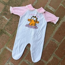 Vintage 1979 Garfield Jim Davis Chubby Cheeks Footie Sleeper Pajamas
