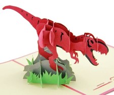 Dinosaurier Geburtstagskarte 3D POP UP Dino Zug Karte Einladungskarte T-Rex