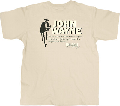 John Wayne Respect Your Elders Herren T-Shirt, Sand, M