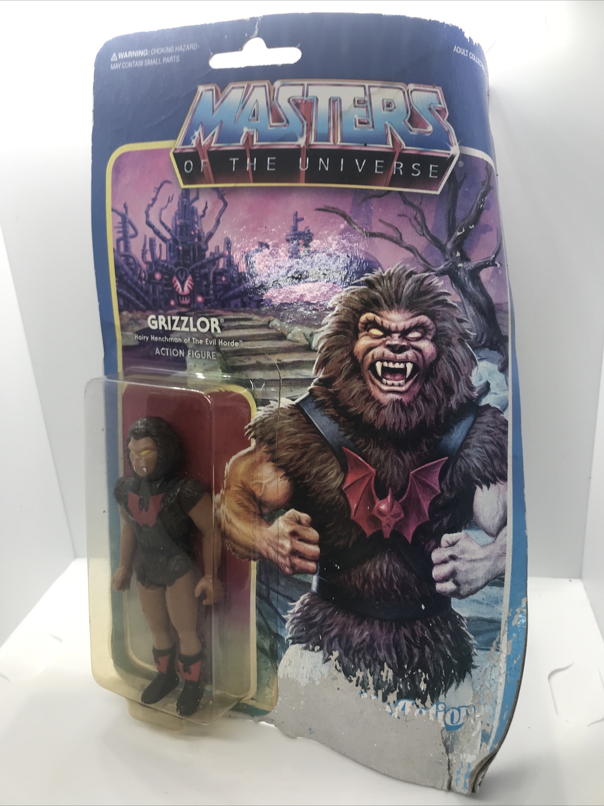 SUPER7 Masters of the Universe Reaction Grizzlor Action Figure Damaged Card