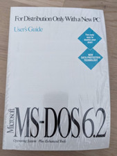 Genuine Microsoft MS-DOS 6.2 User's Guide Sealed Pack w/ Original Disks Rare 