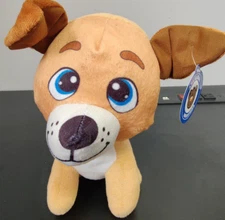 A&A Global Industries 9" Bown Plush Puppy Dog W/ Tag Blue Eyes