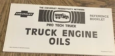 Chevrolet Pro Tech Reference Booklet Truck Engine Oils Vtg 1980