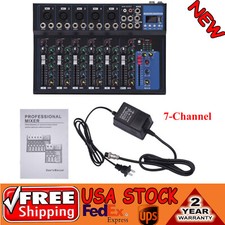 Portable 7-Channel Bluetooth Audio Mixer USB DJ Sound Mixing Console Board