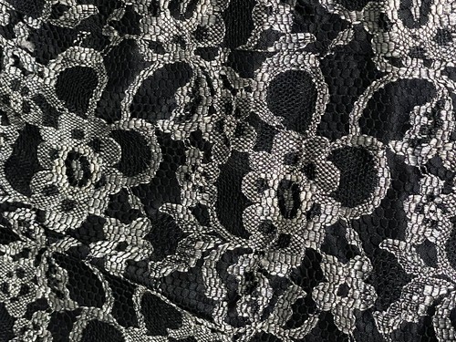 Bebe Womens Black Silver Lace Lined Tank Top Side Zip Sz Small Floral - Picture 4 of 6