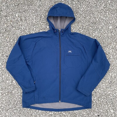 Helly Hansen Jacket Mens Extra Large Blue Fleece Lined Zip Hiking Ski Outdoor