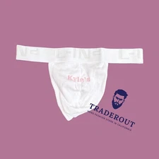 Personalized name Custom Embroidery C-IN2 men white classic Thong underwear
