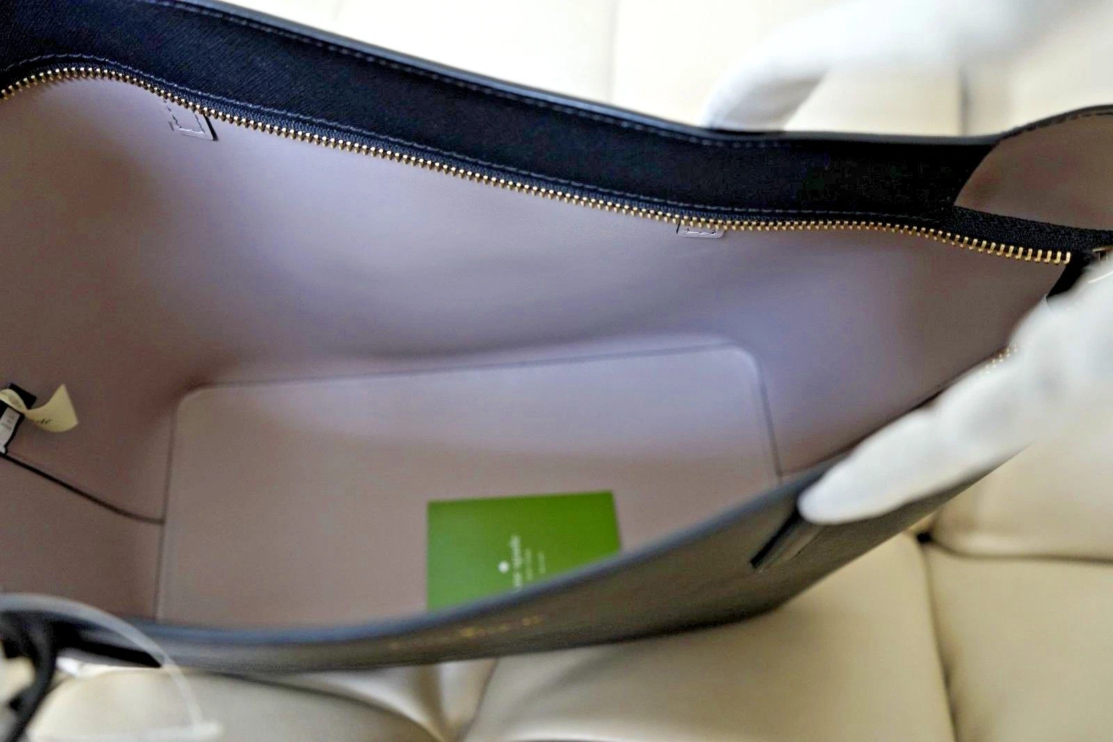 COACH KATE SPADE SCOTTS PLACE LIDA nuovo con etichette nero pelle tratteggiata originale $299 WKRU4664