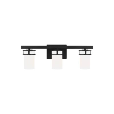 Generation Lighting Three Light Wall / Bath  Midnight Black SKU: 4421603EN3-112