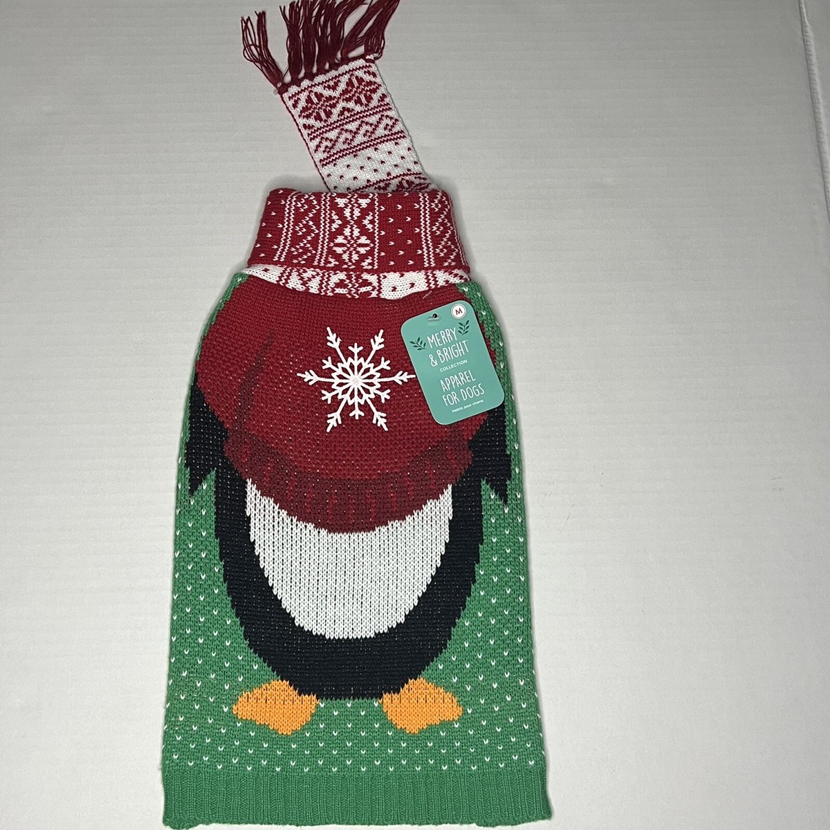Merry Bright Christmas Penguin Dog Sweater Apparel For Dogs