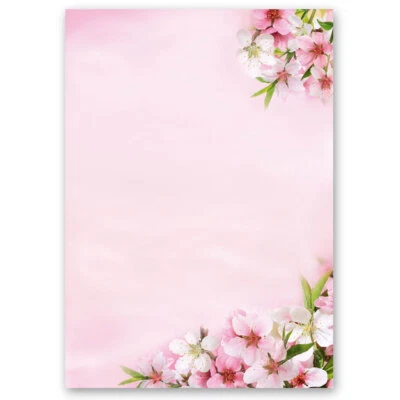 PAPER-MEDIA Motiv-Briefpapier PFIRSICHBLÜTEN