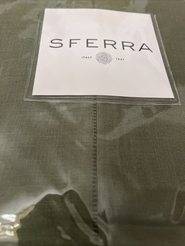 Sferra Festival Linen Tablecloth 69 X 129 Sage Green - Picture 3 of 5