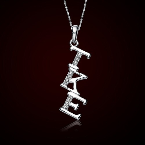 Tau Kappa Epsilon Lavalier for Sweetheart - Sterling Silver;  with 18" Silver - Picture 1 of 2