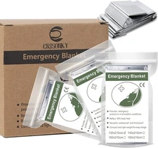 12 Pack Emergency Mylar Thermal Blankets for Outdoors, Thermal Foil Blanket 