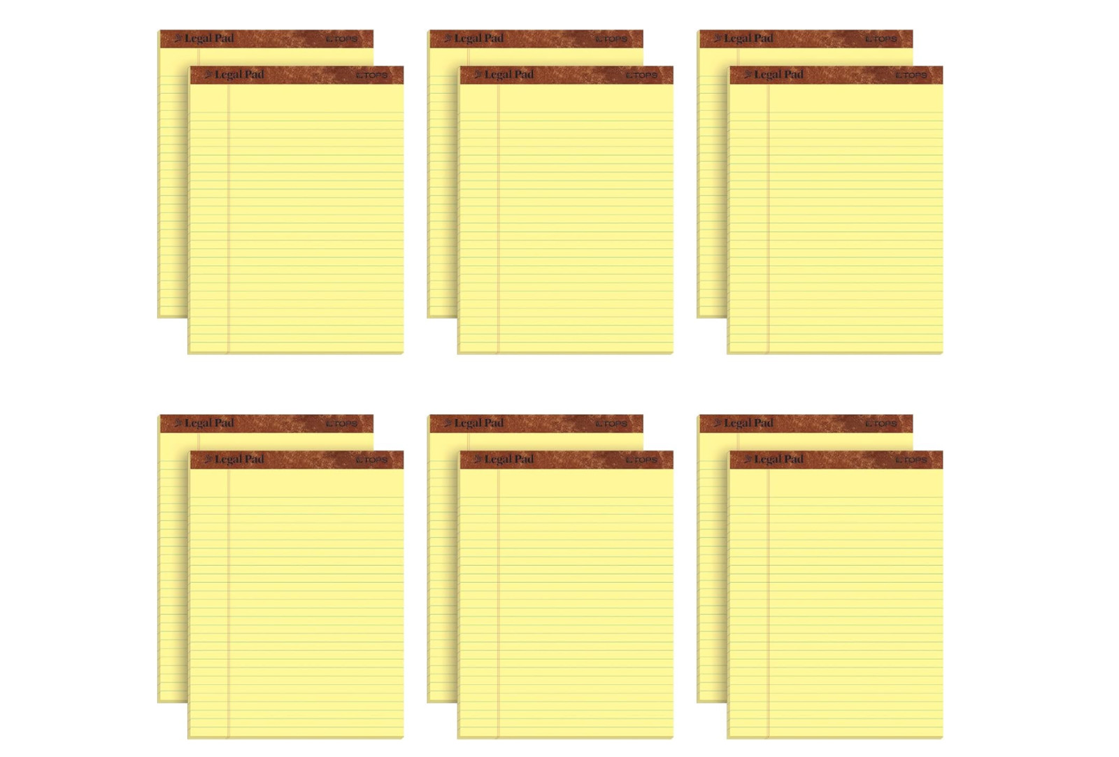 TOPS 8.5 x 11 Legal Pads 12 Pack The Legal Pad Brand Wide Ruled Yellow Paper ...