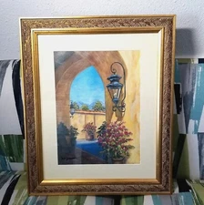 Cabo Lanterns By J Margosian Signed And Numbered Vtg Canvas Art In Ornate Frame 