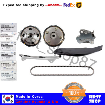 OEM CVVT Gear Intake Exhaust Timing Chain Kit 6p set for Hyundai Kia Vehicles