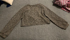 Girls Joyfolie cropped Cardigan 14 black and white with black lacy cutouts — photo 2