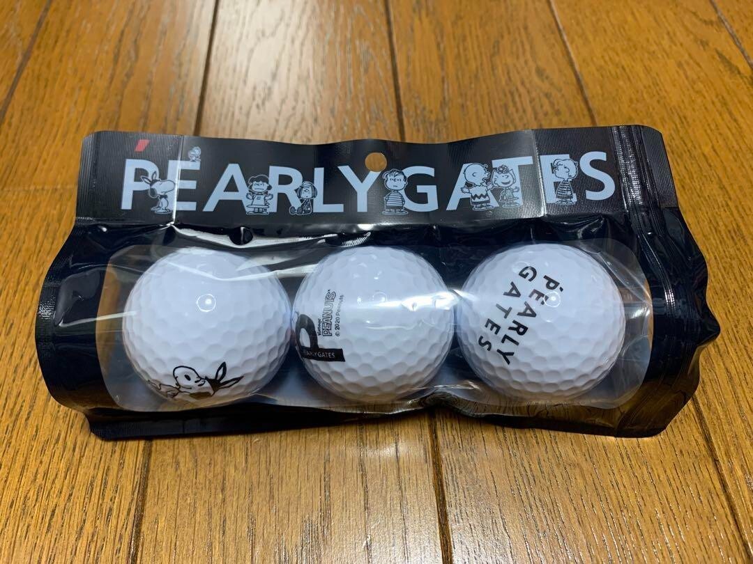 PEARLY GATES × PEANUTS Snoopy Golf Ball 3 Types Set PG Logo
