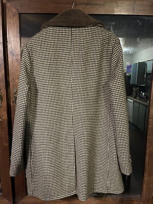 vintage Lakeland 100% Wool Double Coat Trenchcoat Sz 44 Wool