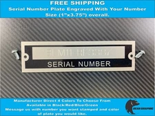 SERIAL NUMBER TAG PLATE ENGRAVED WITH NUMBER IDENTIFICATION ASSET TAG Free Ship