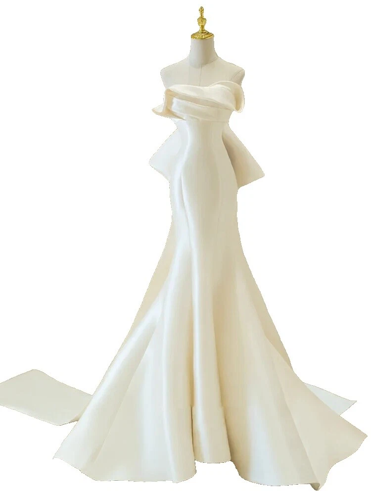 White Beach Strapless Wedding Dresses