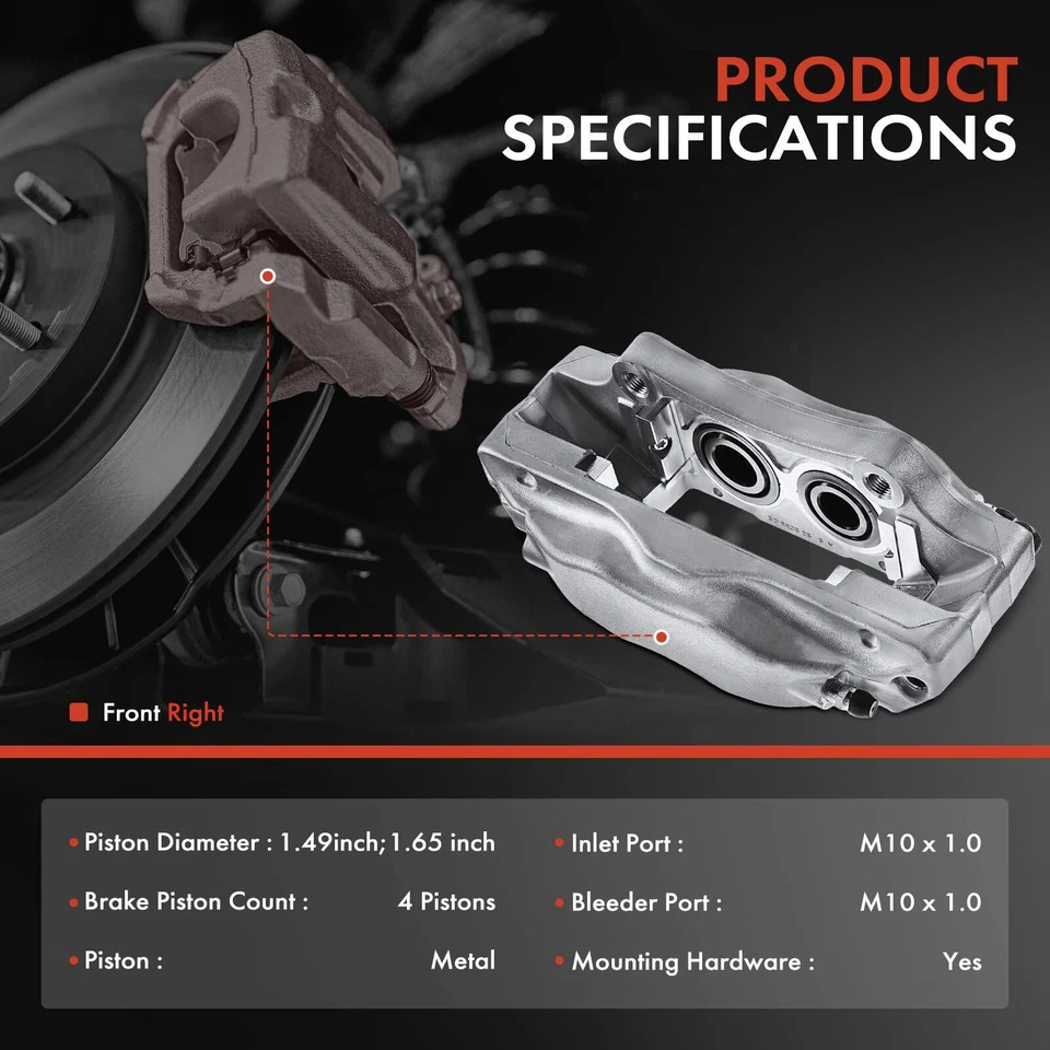 Pinza de freno delantera izquierda o derecha con 4 pistones para Acura TL 2004-2008 tipo S Foto 2 de 4