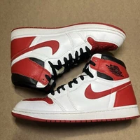 *CLEAN* Jordan 1 Retro OG High Heritage Mens Size 10 555088-161 White Red Black