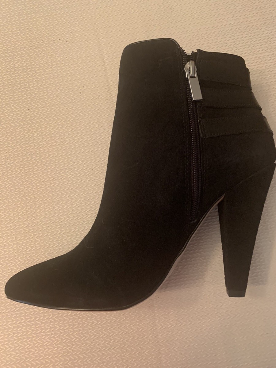 Dolce Vita Black Suede Leather Boots SZ New Bootie W/ Silver