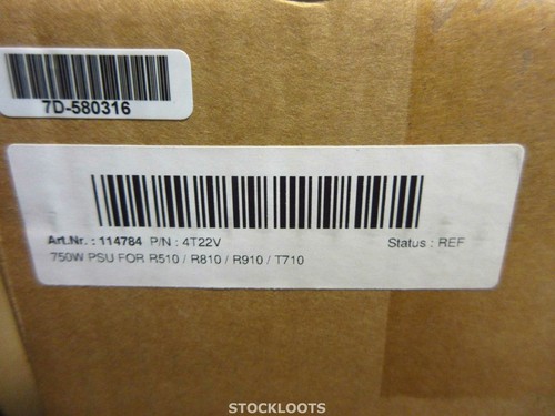 Dell 4T22V 750 Watt Power Supply For Poweredge R510 R810 R910 T710 REFURBISHED - Afbeelding 2 van 3